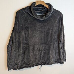 Athleta Gray Velour Turtleneck Sweatshirt, Sz M